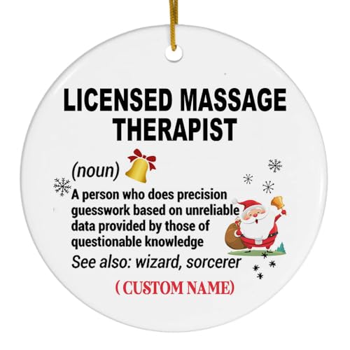 Personalized Licensed Massage Therapist Christmas Ornament 2025 – Funny Ceramic