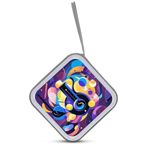 Funda para CD de música abstracta con capacidad para 40 discos y cremallera 4