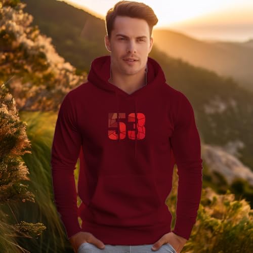 Sweat à capuche 53 bordeaux en molleton premium et finitions de qualité