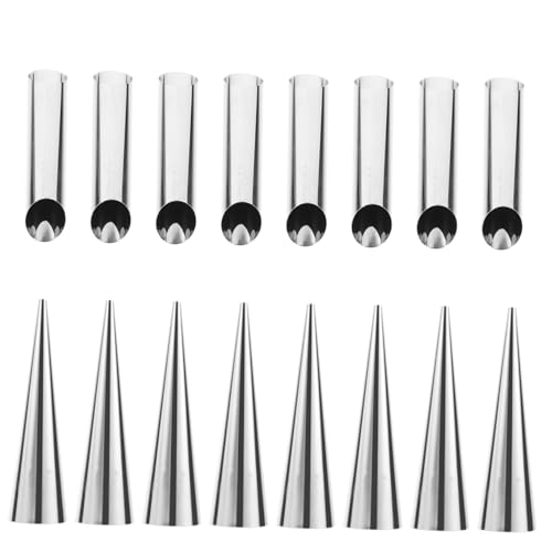 STOBAZA 16pcs Stainless Steel Croissant Molds Roll Baking Tools and Appetizers Non-stick Design for Easy Filling and for Sweet Desserts and Savory Treats