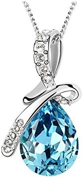 Nakabh Fashion Premium Crystal Stone Pendant Chain Necklace For Women and Girls