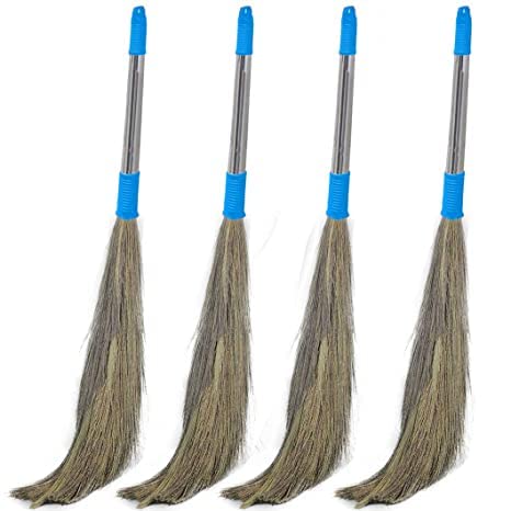 Trendygreens - Stainless Steel Soft Grass Floor Broom Stick for Cleaning Floor, Kitchen, Garden (Pack of 4) (B0BZ56485N) Amazon Price History, Amazon Price Tracker