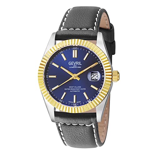 Gevril Men's West Village Automatic Watch, Genuine Italian Leather Strap
