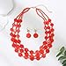 Rosslyons Multi layered Chunky Beaded Necklaces for Women Boho Colorful Shell Strand Statement Necklaces With Earrings Set Fashion Costume Jewelry Gifts (Orange)