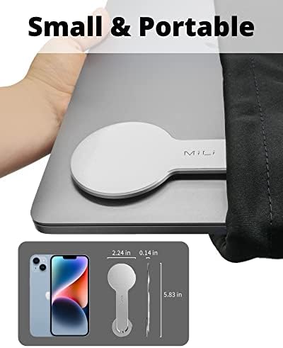 MILI Magnetic Laptop Phone Holder, Adjustable Monitor Side Mount Phone Holder, Screen Extension Bracket for iMac/Macbook, Compatible with MagSafe for iPhone 12/13/14 Max/Pro/Mini