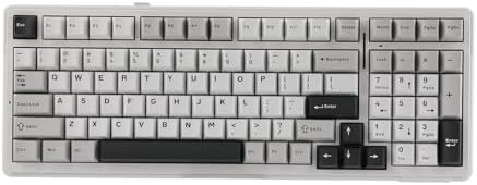 EPOMAKER x Aula F99 Wireless Mechanical Keyboard, Hot Swappable Gasket Custom Gaming Keyboard with Five-Layer Padding, Bluetooth/2.4GHz/USB-C, 8000mAh Battery (White Grey, Graywood V3 Switch)