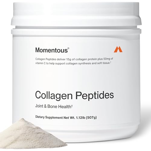 Momentous Grass-Fed Collagen Peptides Powder - Collagen Protein Powder with Fortigel & Vitamin C for Hair Skin Nails & Joint Health Support - NSF Certified for Sport - Packaging May Vary