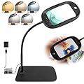 10X 30X Magnifying Glass with Light and Stand, Extra Large 7-inch Lighted Magnifiers, 5 Color Modes, Large Magnifying Glass for Reading, Hands Free Magnifying Lamp for Crafts Close Work Repair Sewing