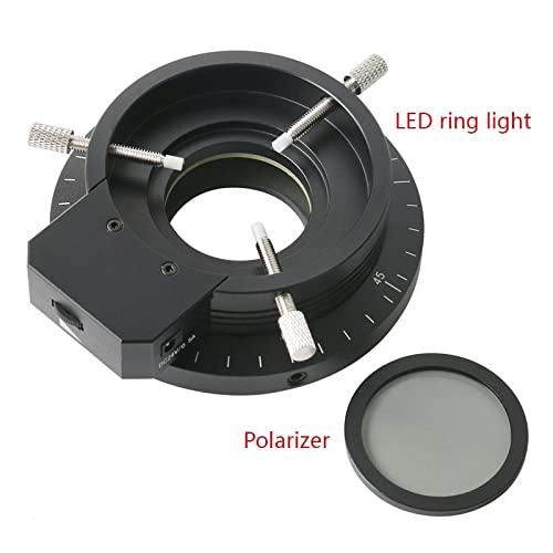 Microscope Microscope Illuminator 120pcs LED Ring Lights Diameter 62mm with Polarizer Adjustable Light Source Polarized lamp fit for Stereo Microscope Video Microscope(LED Light)