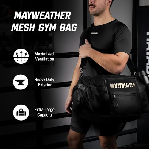 Hayabusa Mayweather Mesh Gym Bag - Black/Gold, 70L4