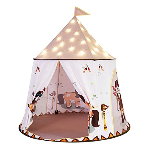 Hermosa tienda de campaña de castillo de princesa, casa de juegos grande para niños, casa de juegos no portátil con tachuelas, regalo ligero para niños con bolsa para interiores y exteriores, práctico