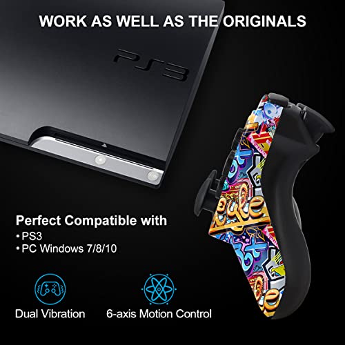 Yinjie CPT-AUO-1818 Ps3 Controller, Wireless Ps3 Controller 2 Pack, Built In 800Mah Large Capacity Battery, With 2 Usb Cables, Perfect Replacement For Sony Playstation 3 Controller thumb #2