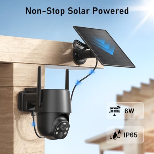 Image of SEHMUA No WiFi Security Camera, 4G LTE Cellular Security Cameras Outdoor Wireless, Built-in SIM Card, Solar Powered, 2K Color Night Vision, 360View, Instant APP Alerts, IP65