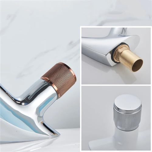 Robinet de lavabo noir et chrome pour eau chaude et froide - 6