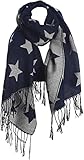 iZoeL Damen Sterne Schal XXL Winterschals Fransen Quaste Sternenschal Doppelseitige Tuch Halstuch Winterschal 200 * 70cm