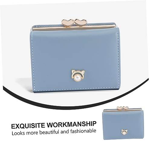 Portefeuille pliable bleu chic à perles : le cadeau idéal pour elle