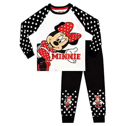 Disney Mimmi Pigg pyjamas för flickor, Vit, 110 cm