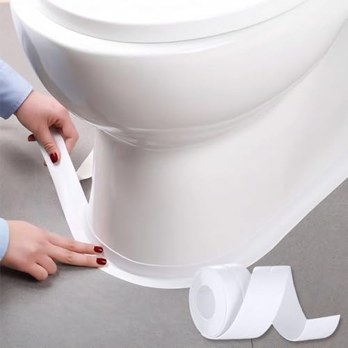 Image of Self Adhesive Sealing Tape, Bathroom Waterproof Sealing Strip, Traditional Sealant Substitute, Suitable for Kitchen, Bathtub, Bathroom, Wall Corner, Decoration and Renovation (A, 1.5 inch x 10Ft)