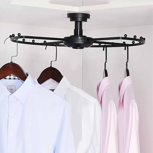 Tringle d'angle rotative pour vestiaire et garde-robe ordonnée
