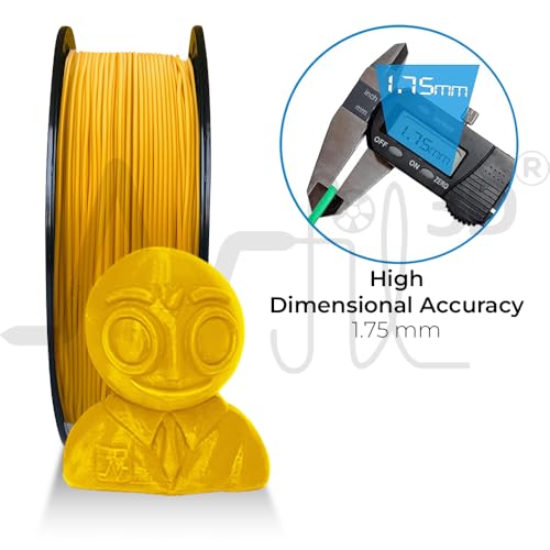 Image of NFIL3D 1KG Net Turbo Finish PLA+ Gold 3D Printer Filament | Filaments for 3D Printer| 1.75mm| Accuracy + /- 0.015mm | 1000g 3D Filament, 250g Spool, 350g Packaging Weight (Total Weight 1.6KG)