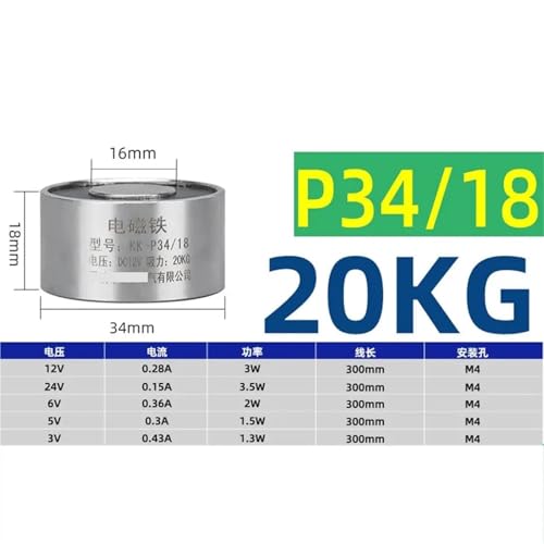 Électro-aimant DC 24V P34/18 avec force de levage de 20kg - 2