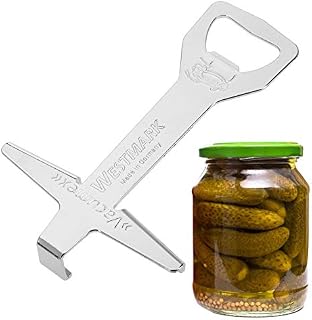 Westmark Lid Opener with Bottle Opener, Length: 13.1 cm, Steel, Chrome-plated, Vacumex, Silver, 10562270