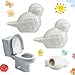 2pcs Toilet Caps for Bottom of Toilet Ceramic Birds Toilet Bolt Covers, White Small Bird Decorative Toilet Bolts Cover No Tools Required Easy Installation Set for Bathroom Decor
