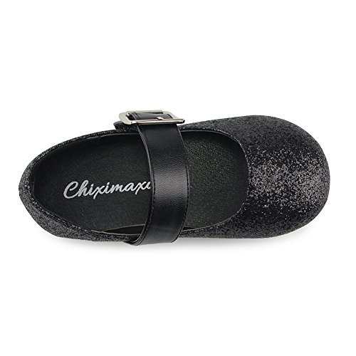 Little Girl's Adorable Buckle Ballerina Flat,Black,Toddler,8M3