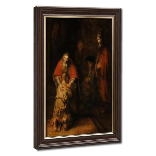 Impression sur toile Rembrandt Retour du fils prodigue décoration murale cadre 20x30
