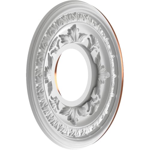 Image of Ekena Millwork CMP10BABCO Baltimore Thermoformed PVC Ceiling Medallion (Fits Canopies up to 4 1 /4 inch), 10 inchOD x 3 1 /2 inchID x 3 /4 inchP, Bright Coat Copper