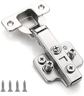 Furniware 10pcs Soft Close Cabinet Door Hinges,110 Degree Steel Kitchen Cabinet Cupboard Door Hinge Slow Shut Clip-On Plate 35mm (10pcs)