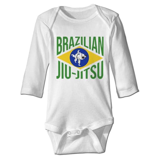 LittleHorn Brazilian Jiu-Jitsu Baby Bodysuit Long Sleeve Rompers Cotton Jumpsuit White