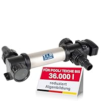 T.I.P. Edelstahl UV-C Strahler für Pools und Teiche bis 36.000 l - 36 Watt zur Bakterien- und Algenreduzierung - Mit LED-Funktionskontrolle SPU 36000 UV, 30447