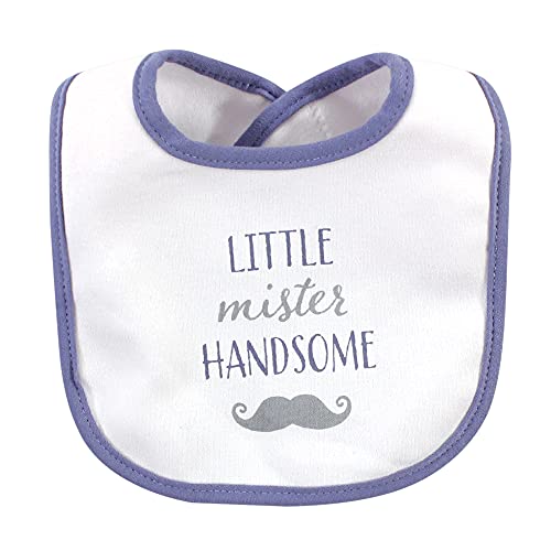 Image of Hudson Baby Unisex Baby Cotton Bibs, Little Mister Handsome, One Size