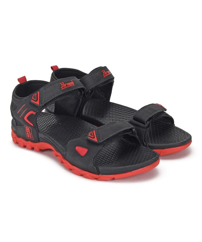 PARAGON K1425G Comfortable & Durable Anti Skid Sandals for Men | Ultra Soft EVA Footbed for Extra Comfort (UK: 7) Black - Red (B0CJRCHMN1) Amazon Price History, Amazon Price Tracker