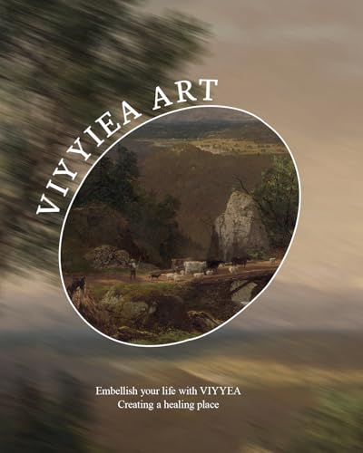 Image of VIYYIEA Vintage Large Framed Wall Art for Living Room, Landscape Canvas Prints Home Decor, Oil Painting Picture, Bedroom Wall Decor Gifts for Friends or Family -【White Mountain Scenery】-(24L x 16W)
