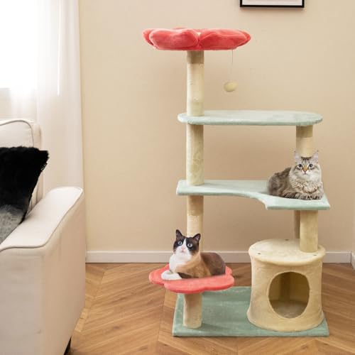 Árbol para Gato Flor 49 Pulgadas Multi-Niveles con Rascadores miniatura 2