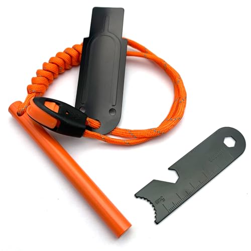 La Mejor comparativa de Espada fuego hielo favoritos de las personas. 13 Arrancador de fuego para camping, 4 x 3/8 pulgadas, kit de arranque de fuego de pedernal y acero, acero para fuego con paracaídas y silbato para fogatas, senderismo