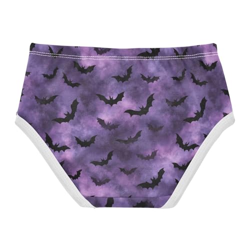 Girls Underwear Soft Cotton Halloween Bats Kids Panties in Sizes 2/3t, 4t, 5t, 6 and 82