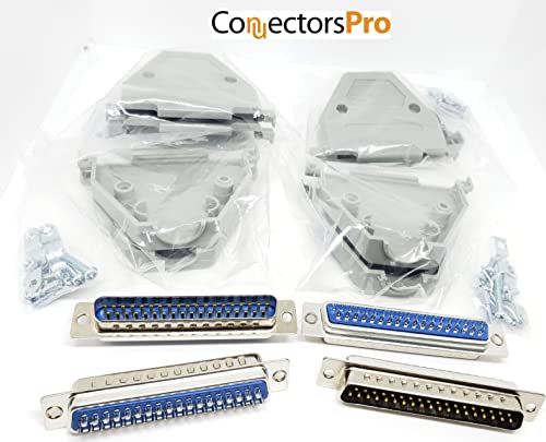 4 sets conector DB37 macho y capuchas plásticas, 8 unidades miniatura 6