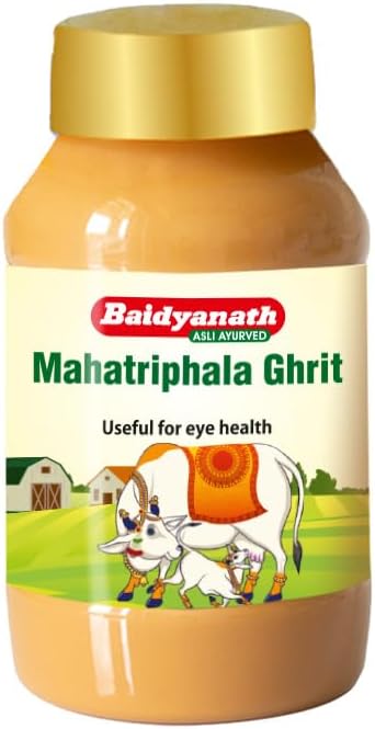 Baidyanath MAHA Triphala Ghrita - 100ml | Ayurvedic Eye Care Formula with Triphala | Vasak & Nilophar for Overall Eye Health and Wellness