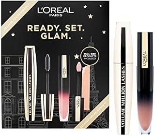 L'Oréal Paris Gift Set, Includes Volume Million Lashes Mascara & Brilliant Signature Gloss Duo, Full-Sized Products, Ready Set Glam
