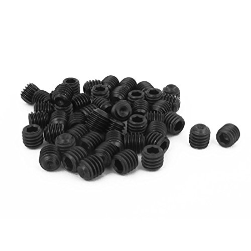 Sourcingmap M6 x 6mm Hex Socket Set Cup Point Grub Screws Black 50pcs
