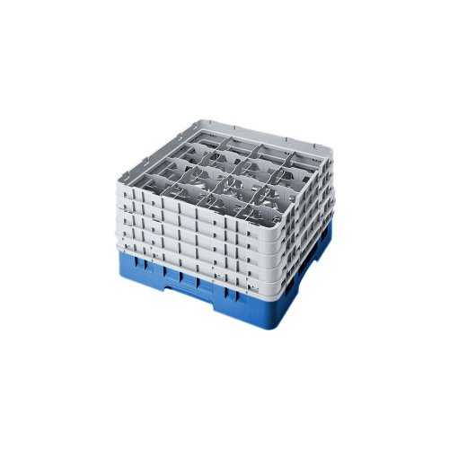 Cambro 16S958168 Camrack Full Size Glass Rack w/ 5 Extenders, 16 Compartment, Blue, Case of 2