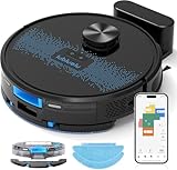 Lubluelu 4500Pa Robot Aspirapolvere Lavapavimenti con Mappatura a 5 Piani, Robot Vacuum Mop 3 in 1, LiDAR Laser 9.0, Aspirapolvere Robot Silenzioso per Pulizia Domestica, WiFi/APP/Alex Control (SL60D)