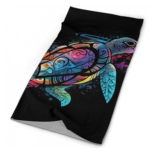 Neck Gaiter Face Mask Respirador transpirable a prueba de viento, cubrebocas colorido con diseño de tortuga dibujada a mano, mascarilla para sol, polvo, balaclava y bandana para hombres y mujeres miniatura 6