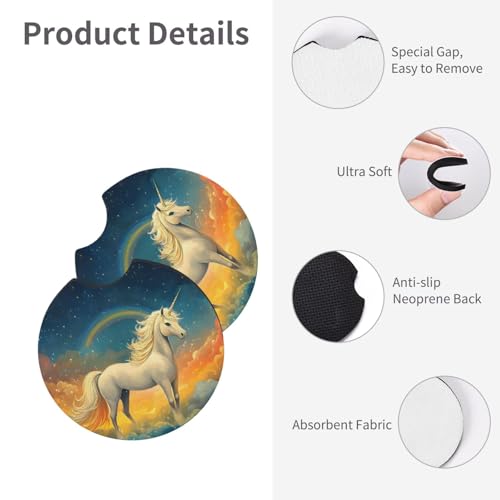 Portavasos para Auto Unicornio Arcoíris Starry Sky 2 Pzas miniatura 4