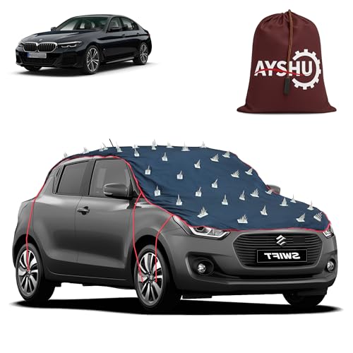 Image of AYSHU Water-Resistant Spike Car Cover for BMW 520I - Protects from Dogs, Monkeys, Dust, Sunlight & UV - Full Roof Universal Fit