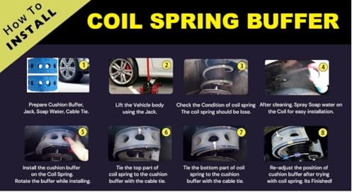 Image of Autoclean Rear Coil Spring Rubber Buffer Kit for i10 | Size C | Increases Car Height, Shock Absorber & Suspension Stabilizer Cushioner