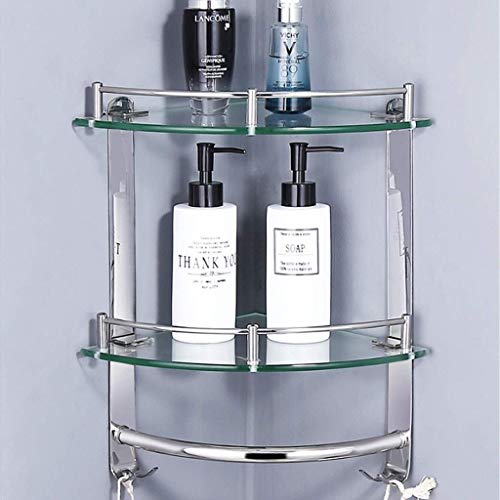 Support de baignoire mural triangulaire double couche et caddy douche angle 2 tiers - 2